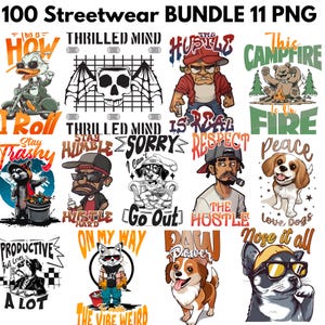 100 Latest Streetwear Bundle 11 |PNG| Tshirt Bundle | T-Shirt Print Design | Hip Hop T-Shirt | Pop Culture | T-Shirt Pod Design