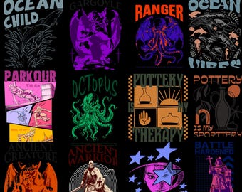 50+ Streetwear T-Shirt Designs, Urban Style Graphics (Editable)