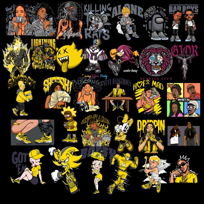 Mais de 1100 designs de camisetas streetwear e anime, logotipos em PNG (download digital) imagem 6