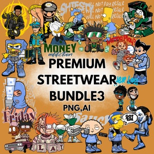 50+ Bundle 3 Streetwear T-Shirt Design Mega Bundle High-Quality PNG and Logo Styles Featuring Premium Content and Unlimited Lifetime Access