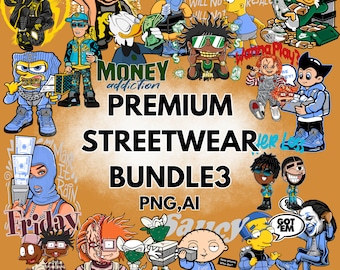 Streetwear T-Shirt Designs | Mega Bundle, PNG & Logo Styles