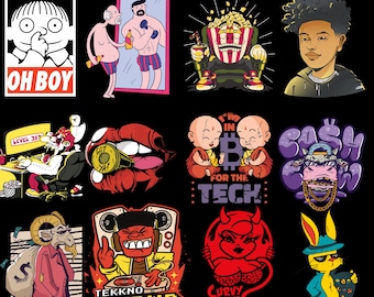 Streetwear T-Shirt Designs Bundle, Hip Hop, Pop Culture (PNG, AI)