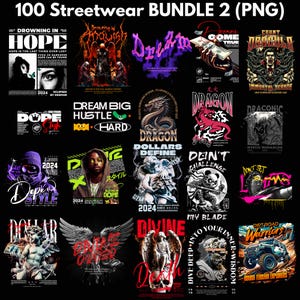 100 Latest Streetwear Bundle 2 |PNG| Tshirt Bundle | T-Shirt Print Design | Hip Hop T-Shirt | Pop Culture | T-Shirt Pod Design