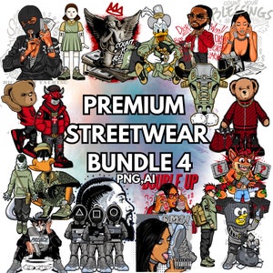 50+ Bundle 4 Streetwear T-Shirt Design Mega Bundle High-Quality PNG and Logo Styles Featuring Premium Content and Unlimited Lifetime Access