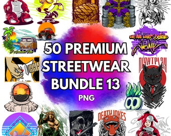 50+ Streetwear T-Shirt Designs | Mega Bundle PNG