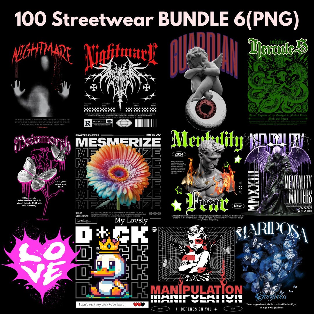 100 Latest Streetwear Bundle 6 |PNG| Tshirt Bundle | T-shirt Print ...
