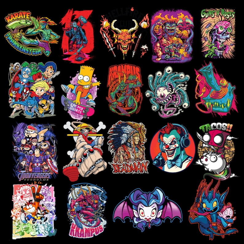 Mais de 1100 designs de camisetas streetwear e anime, logotipos em PNG (download digital) imagem 9