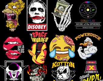 Streetwear T-Shirt Designs Bundle, Hip Hop, Pop Culture (PNG, AI)