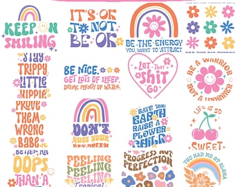 Boho Retro SVG Bundle | Sunset & Flower Designs (Instant Download)