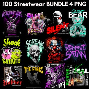 100 Latest Streetwear Bundle 4 |PNG| Tshirt Bundle | T-Shirt Print Design | Hip Hop T-Shirt | Pop Culture | T-Shirt Pod Design