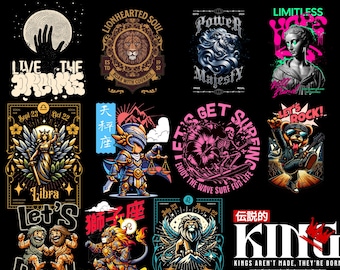100 Streetwear T-Shirt Designs Bundle | Hip Hop, Pop Culture (PNG)