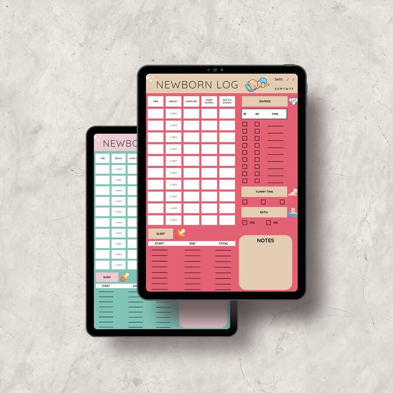 Newborn Daily Care Log Breastfeeding Tracker Baby Care Log Printable ...