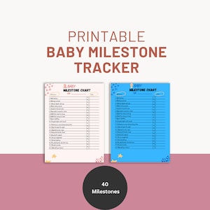 Rastreador de hitos del bebé imprimible Gráfico de hitos del bebé Descarga instantánea Rastreador de desarrollo del bebé Idea de regalo de baby shower para nuevos padres