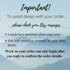 Order information asking to check your email after placing your order. I will ask that you confirm the order details.