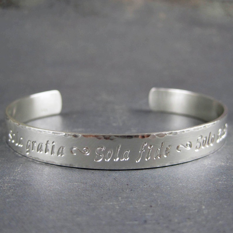 Personalized sterling silver cuff bracelet, made to order.