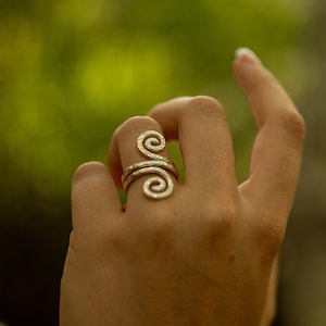 Spiral ring, Ancient design, handmade in sterling silver, ready to ship