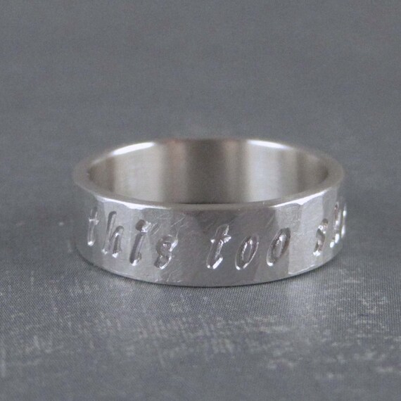 This Too Shall Pass Ring Sterling Silver Inspirational | Etsy