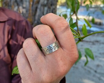 Sterling Silver Magic Ring – Personalized Hammered Band with Custom or Magic Inscription