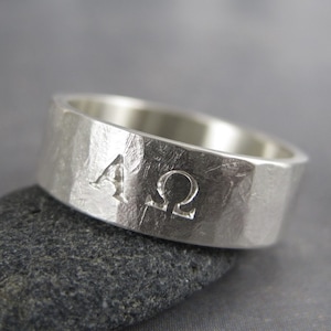 Alpha Omega Ring Sterling Silver Christian Jewelry Made to Order