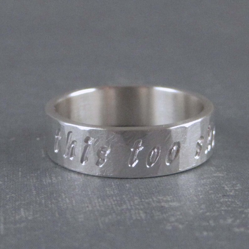This too shall pass ring inspirational gift sterling silver etsy