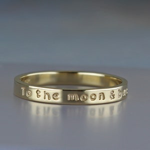 Personalized gold ring custom made in solid 10k or 14k gold