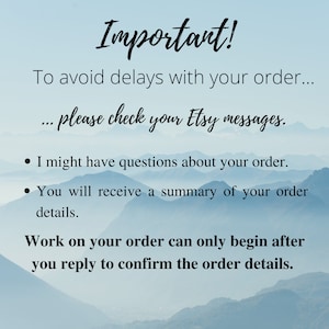 Reminder to check messages after placing order.