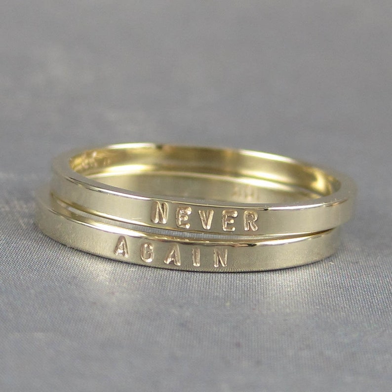 Engraved Gold Ring Personalized Gold Ring Solid 14k or 10k Etsy
