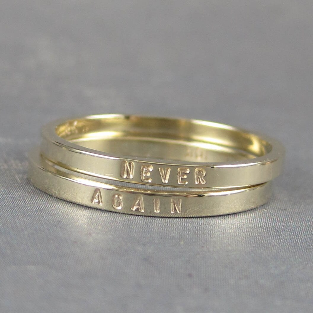 Engraved gold ring personalized gold ring solid 14k or 10k Etsy
