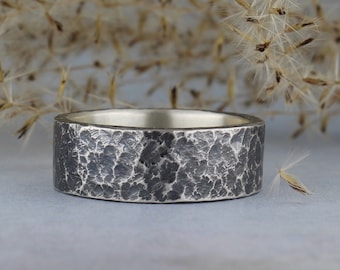 Rustic hammered silver ring, personalized gift, handmade artisan jewelry
