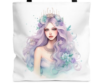 Mermaid Tote Bag Gift for Quilter Sewing Bag Gift for Knitter Crochet Bag