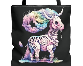 Creepy Skeleton Animal Knitting Bag Gift for Quilter Book Bag for Mom