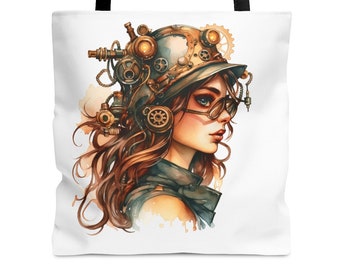 Steampunk Woman Sewing Bag Gift for Knitter Crochet Bag Gift for Quilter