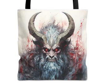 Krampus Sewing Quilting Tote Bag Gift for Knitter Crochet Book Beach Tote Bag