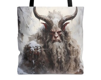 Krampus Sewing Crochet Tote Bag Gift for Knitter Book Reader Bag Gift for Quilter