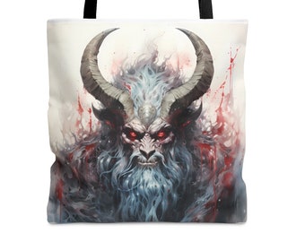 Krampus Sewing Knitting Bag Gift for Quilter Goth Beach Book Tote Gift for Seamstress