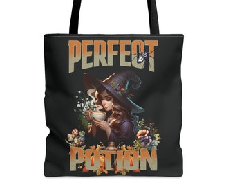Witch Perfect Potion Coffee Sewing Tote Bag Gift for Sewing Lover Bag Sewing Crochet Book Bag