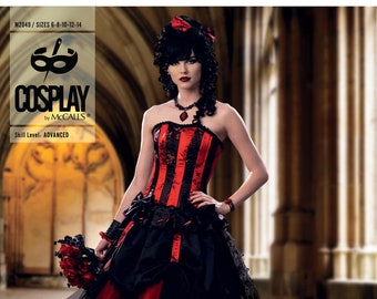 McCall's Cosplay Pattern 2049  Belle Rogue-Steampunk Gothic Corset n Skirt Size 6-14