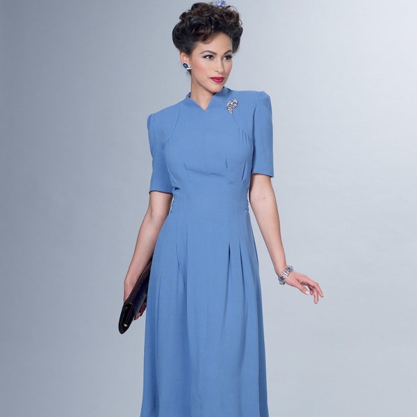 Butterick Pattern 6485 40's  dress, Swing Dress, Big Band Dress, Diesel Punk, Peggy Carter- Size 6-14