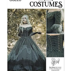 Simplicity Sewing Pattern S3228 Gothic Misses' Corset & Skirt Costume Size 8-16