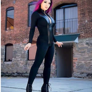 Black Widow,Catwoman, Black Cat McCall's 7217 Pattern Yaya Han Zippered Body Suit  Size 6-14