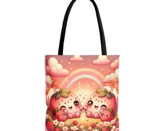 Strawberry Kawaii Babies Nature Tote Bag Sewing Knitting Beach Tote Bag Gift for Reader