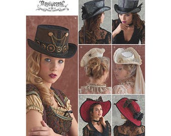 Simplicity Pattern 8361- Steampunk Top Hat and Fancy Hats S-L
