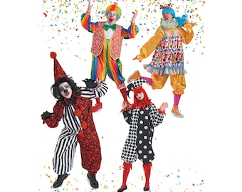 Simplicity Pattern 8773 Clown Jester Costume for Men, Women and Teens Size Xs-XL