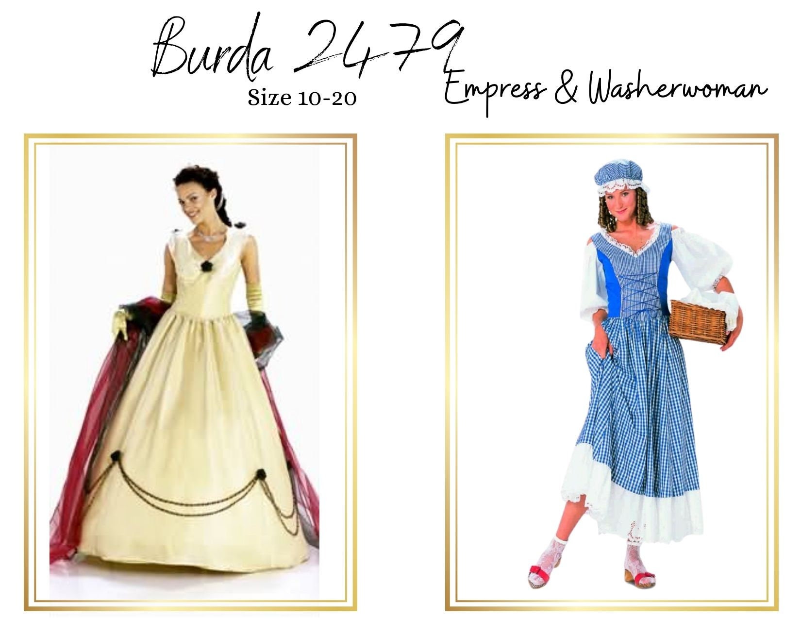 Burda Pattern 2479 Adult Empress & Washer Woman Costume