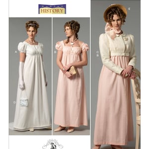 McCall's 8132(Formerly Butterick Pattern 6074)-Regency Gown/Dress-Pride n Prejudice Gown- Size 6-14