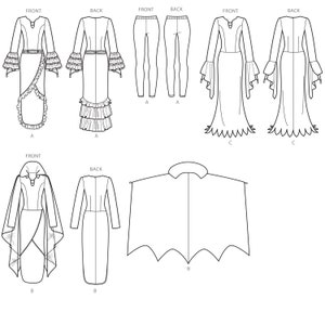 Simplicity Pattern 8973 Morticia, Vampire Dress and Cape Size 6-14 - Etsy