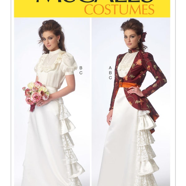 McCall's Sewing Pattern 7071-Steampunk Wedding Jacket, Blouse, Bustle Skirt-size 6-14