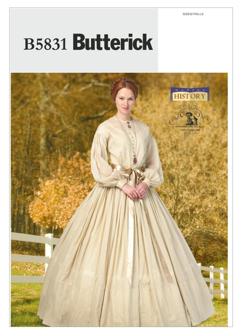 Butterick Pattern 5831 Civil War Dress-Costume Dress size 8-16 image 1