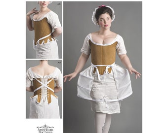 Simplicity Pattern 8579-Misses' 18th Century a corset, shift and panniers- Size 4-12 or plus size 14-22