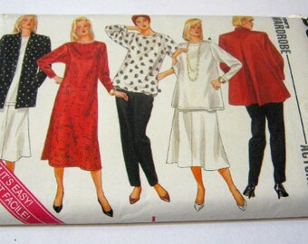 Vintage Butterick 4050 Maternity Skirt, Pants, Blouse and Dress Pattern - Size 8-12 1986 Pattern